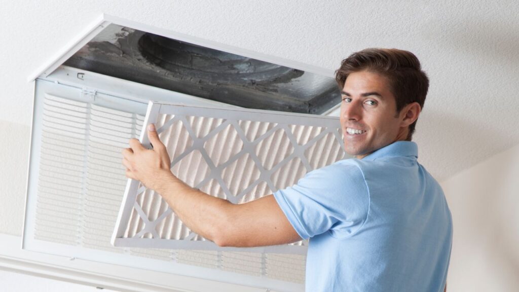 air duct specialist replacing air filters