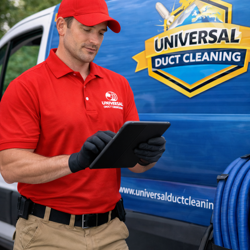Universal Duct Cleaning expert providing transparent, digital results for dryer vent and air duct services in the Chesapeake and Greenbrier area